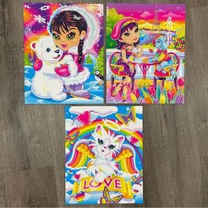 Lisa Frank Y2K Vintage Bright Colorful Folders Lot of 3 2005-2006